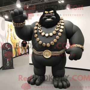 Sort Strongman maskot...