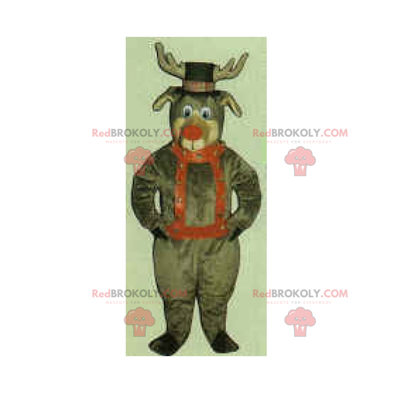 Mascota del reno de Santa Claus - Redbrokoly.com