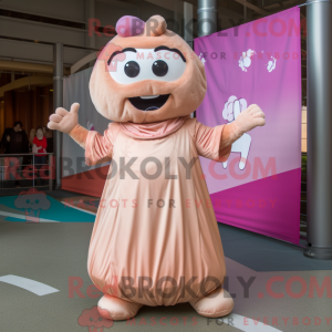 Tan Pink maskot kostume...