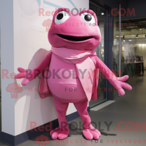 Pink Frog mascot costume...