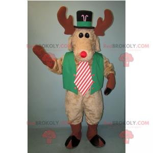 Mascotte della renna vestita per le feste - Redbrokoly.com