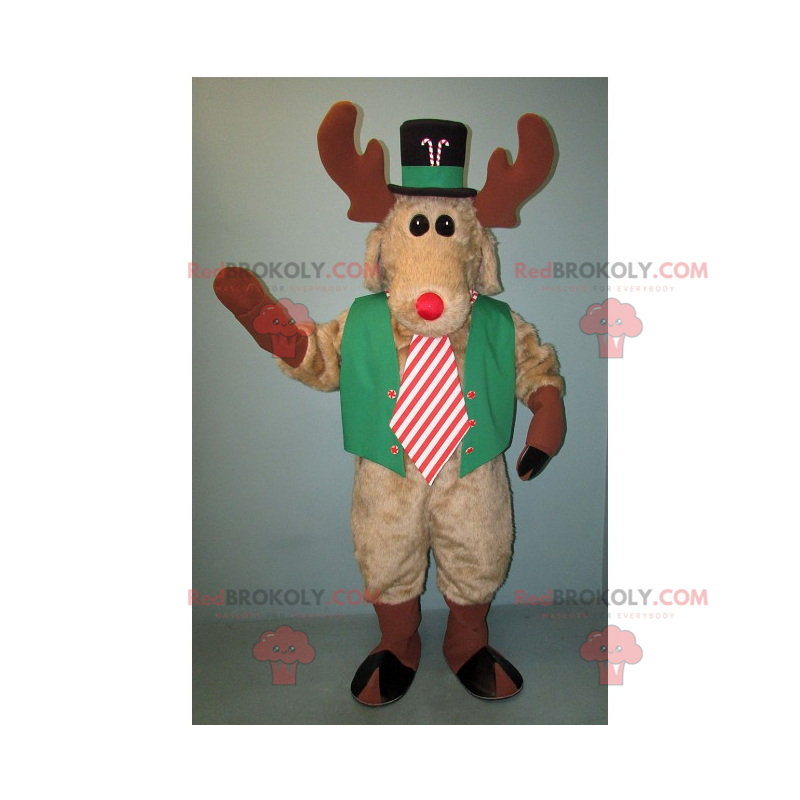 Rentier Maskottchen für die Feiertage gekleidet - Redbrokoly.com Rentier Maskottchen für die Feiertage gekleidet - Redbrokoly.com