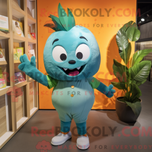 Blågrøn Mango maskot...