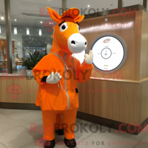 Orange Mare mascottekostuum...