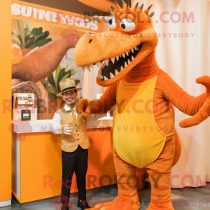 Orange Spinosaurus mascot...