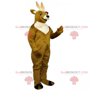 Mascotte de renne marron avec col blanc - Redbrokoly.com