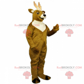 Brown reindeer mascot with white collar - Redbrokoly.com