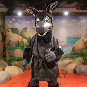 Sort æsel maskot kostume...
