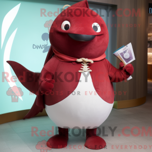 Maroon Narwhal maskot...
