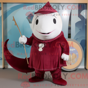 Maroon Narwhal maskot...