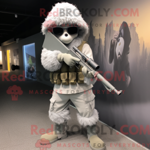 Gray Sniper mascot costume...