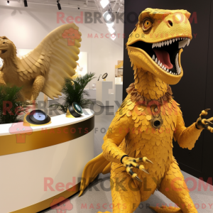 Gold Utahraptor mascot...