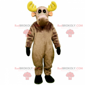 Soft reindeer mascot with yellow antlers - Redbrokoly.com