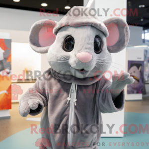 Silver Rat mascot costume...