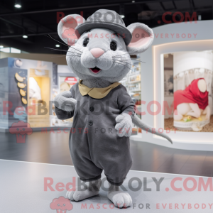 Silver Rat mascot costume...
