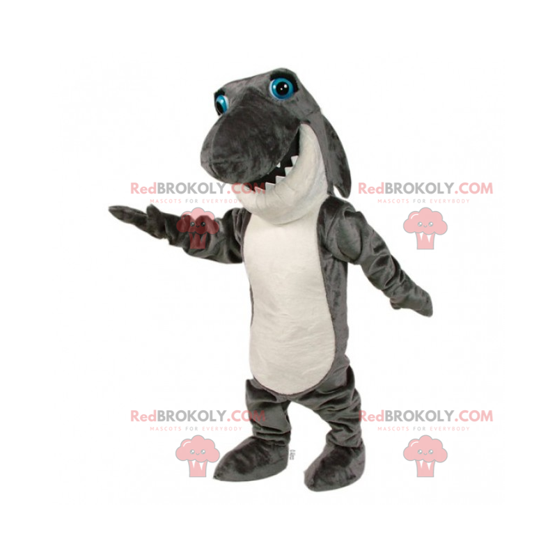 Haai mascotte met blauwe ogen - Redbrokoly.com