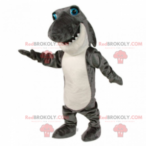 Haai mascotte met blauwe ogen - Redbrokoly.com