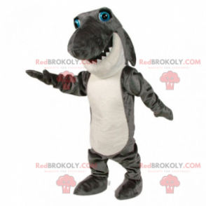 Mascote tubarão com olhos azuis - Redbrokoly.com