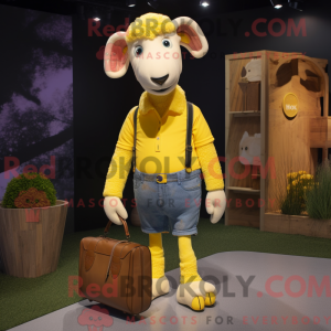 Yellow Ram-maskotdraktfigur...