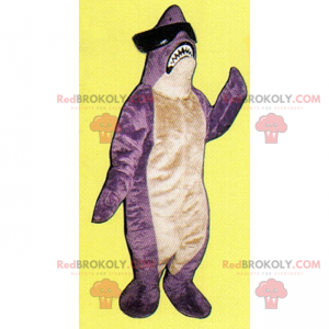 Shark mascot with dark glasses - Redbrokoly.com
