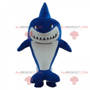 Boze blauwe haai mascotte - Redbrokoly.com