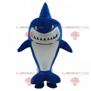 Mascote tubarão azul zangado - Redbrokoly.com