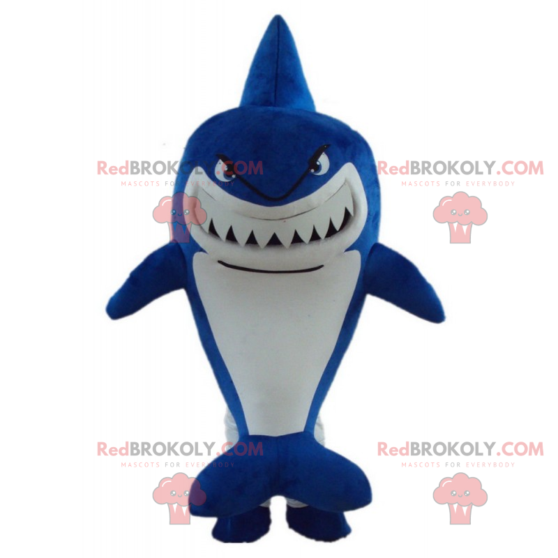 Mascote tubarão azul zangado - Redbrokoly.com