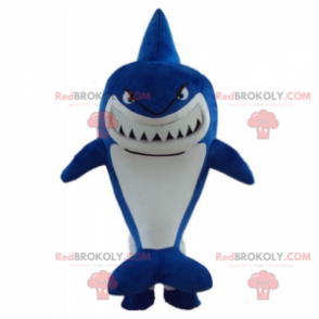 Mascote tubarão azul zangado - Redbrokoly.com