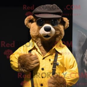 Gul brillebjørn maskot...