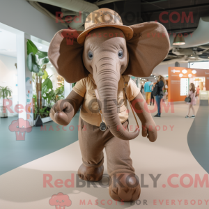 Mascotte d éléphant marron...