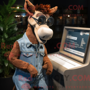 Rust Okapi mascot costume...