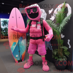 Pink Soldier maskot kostume...
