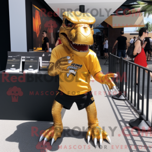 Guld Tyrannosaurus maskot...