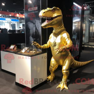 Gold Tyrannosaurus mascot...