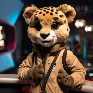 Tan Cheetah maskot kostume...