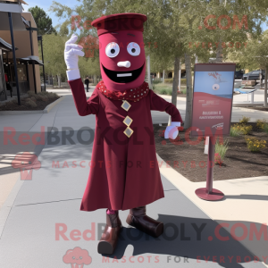 Maroon Stilt Walker maskot...