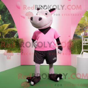 Rosa Tapir-maskotdraktfigur...