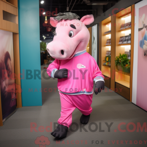 Roze Tapir-mascottekostuum...