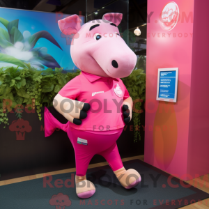 Rosa Tapir-maskotdraktfigur...