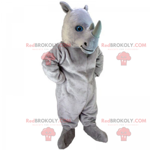 Nashorn Maskottchen mit blauen Augen - Redbrokoly.com