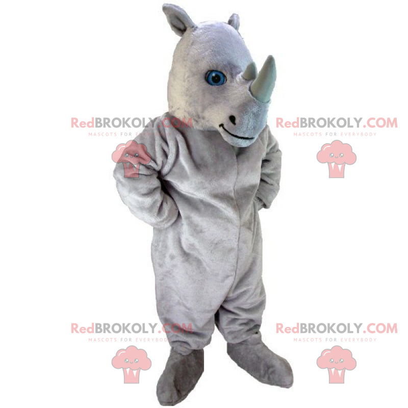 Mascote rinoceronte com olhos azuis - Redbrokoly.com