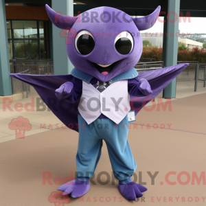 Lilla Manta Ray maskot...