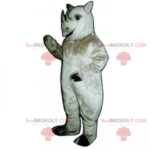 Nashorn Maskottchen mit kleinen Stoßzähnen - Redbrokoly.com