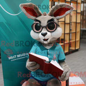 Teal Gazelle mascot costume...