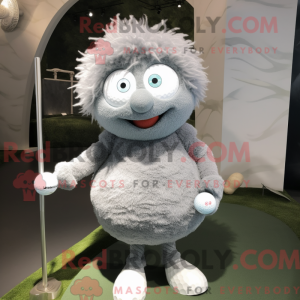 Grå golfbold maskot kostume...
