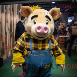 Gold Sow mascottekostuum...