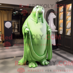 Lime Green Walrus mascotte...