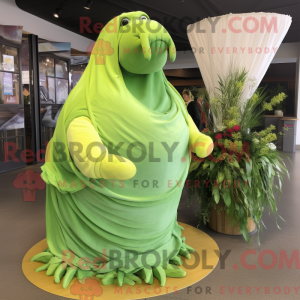 Lime Green Walrus mascotte...