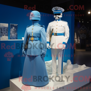 Blue Soldier mascot costume...