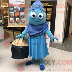 Blå Falafel maskot kostume...